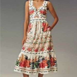 FARM Rio Bloom Garden Midi Dress Size L